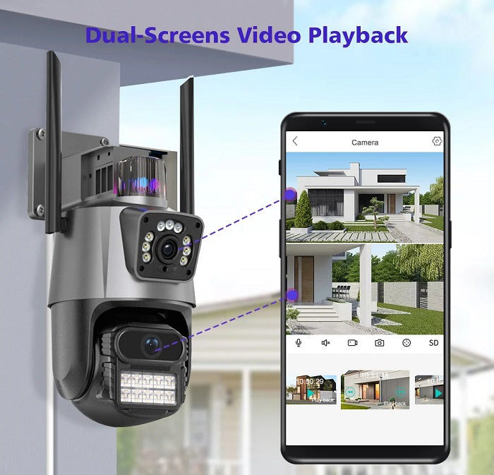 Dual IP security camera - Security Camera - WiFi - 310777