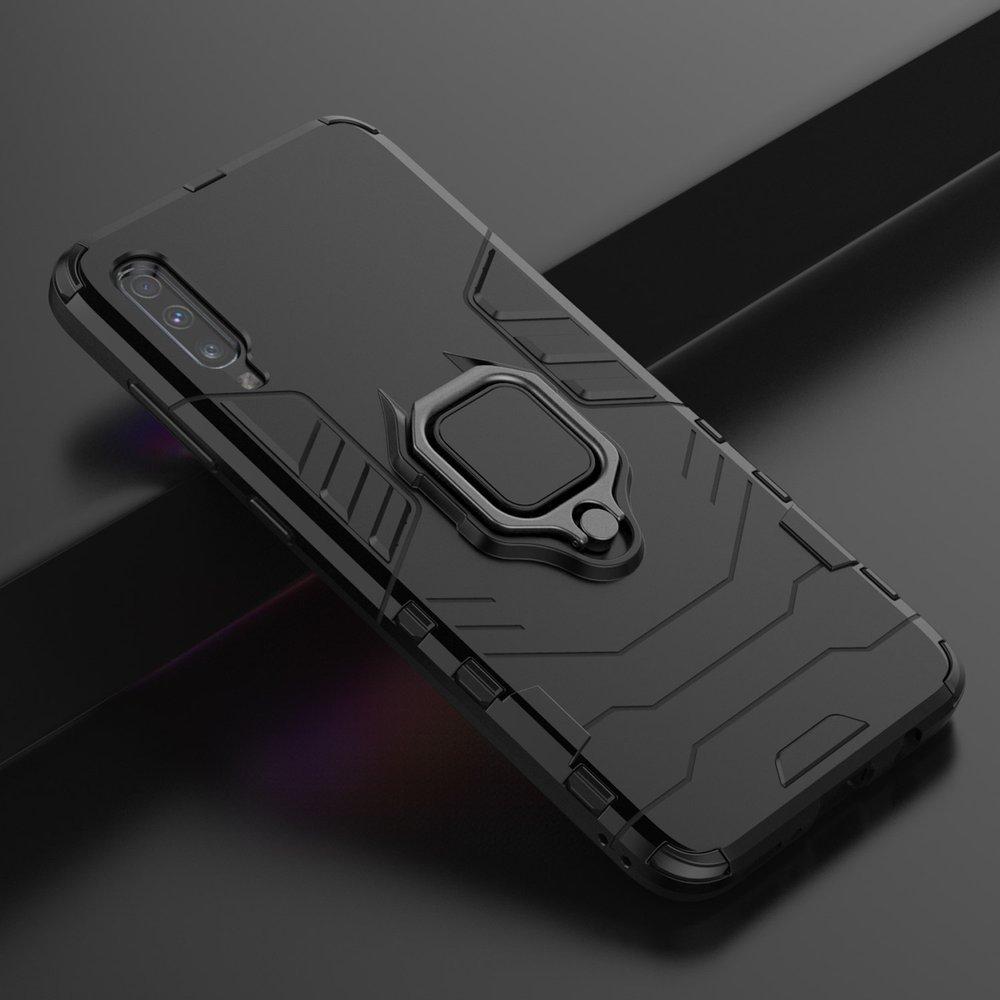 Θήκη Samsung Galaxy A70 - OEM Shockproof με μεταλλική πλάκα και Ring Holder - Κόκκινο - iThinksmart.gr