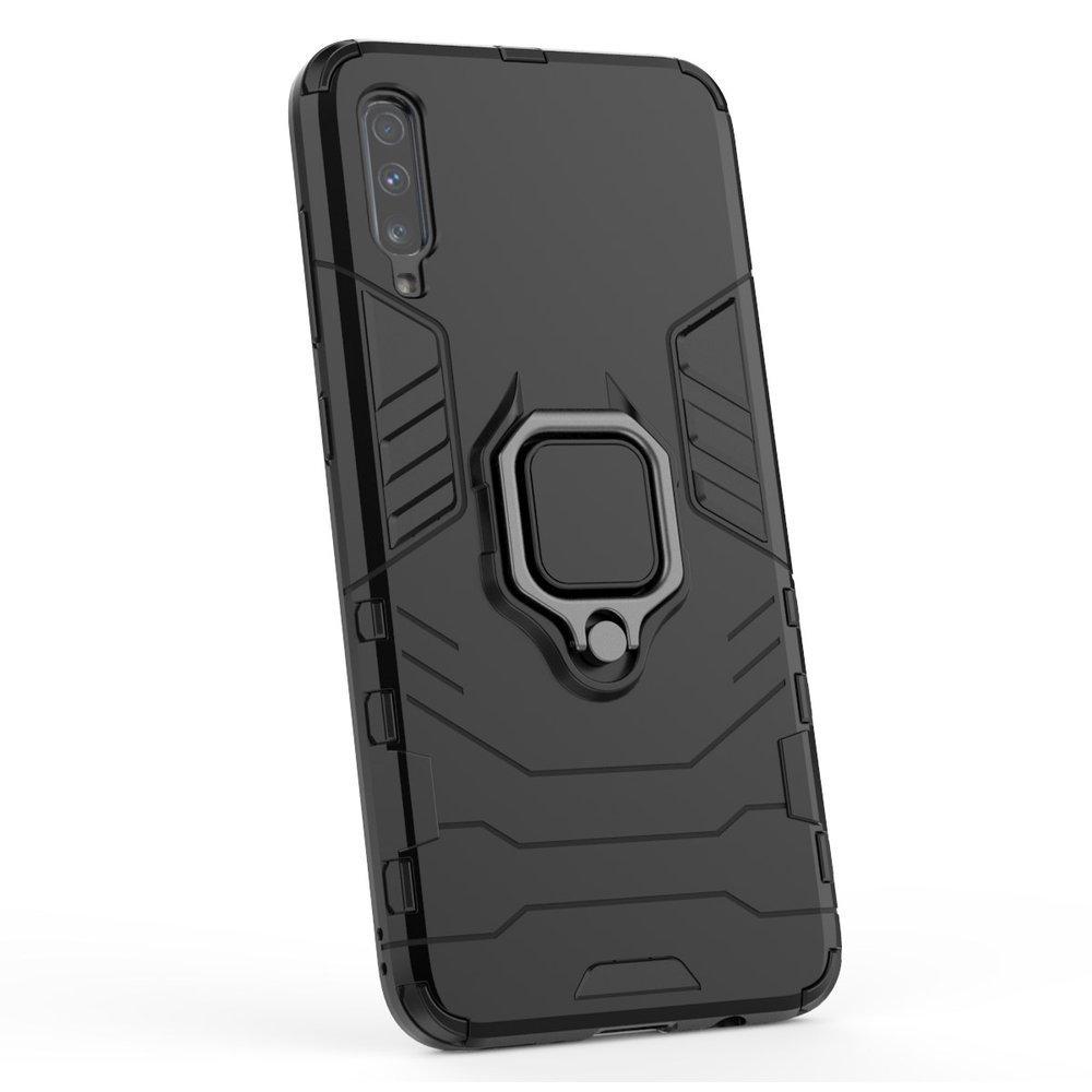 Θήκη Samsung Galaxy A70 - OEM Shockproof με μεταλλική πλάκα και Ring Holder - Κόκκινο - iThinksmart.gr