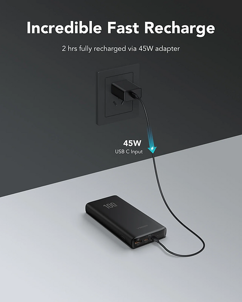 VEGER Power Bank T100 20000mAh 100W με Θύρα USB-A και Θύρα USB-C Power Delivery / Quick Charge 3.0 - Μαύρο - iThinksmart.gr