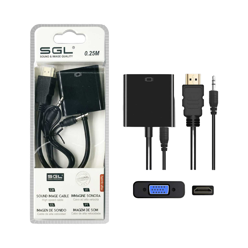 Αντάπτορας VGA σε HDMI & Jack 3.5mm - TP1A - 25cm - 095974 - iThinksmart.gr