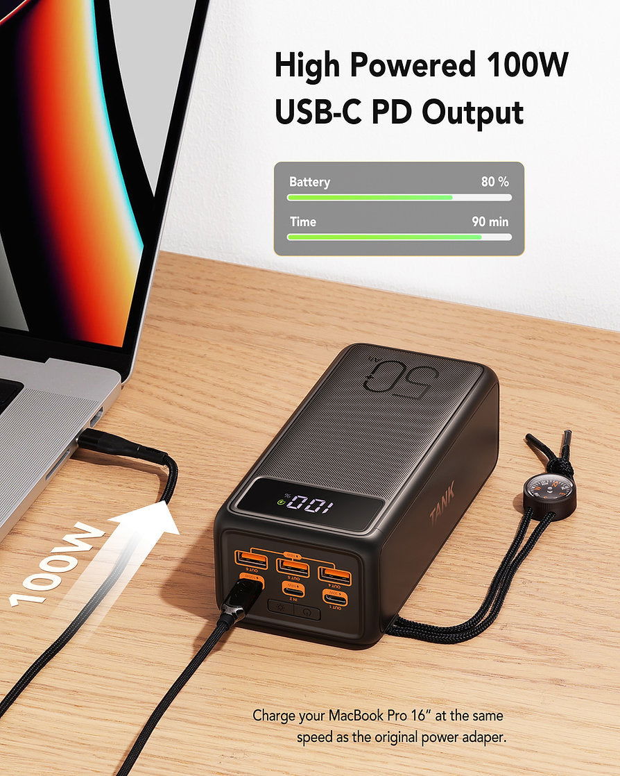 Veger VP5001C - Tank Boost Power Bank 56000mAh 100W με 3 Θύρες USB-A και 2 Θύρες USB-C - iThinksmart.gr