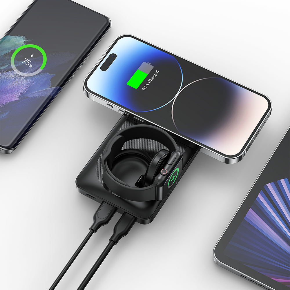 Veger W1156 - Ασύρματο PowerBank με MagSafe & Qi 15W για iPhone / Apple Watch / AirPod Pro - iThinksmart.gr