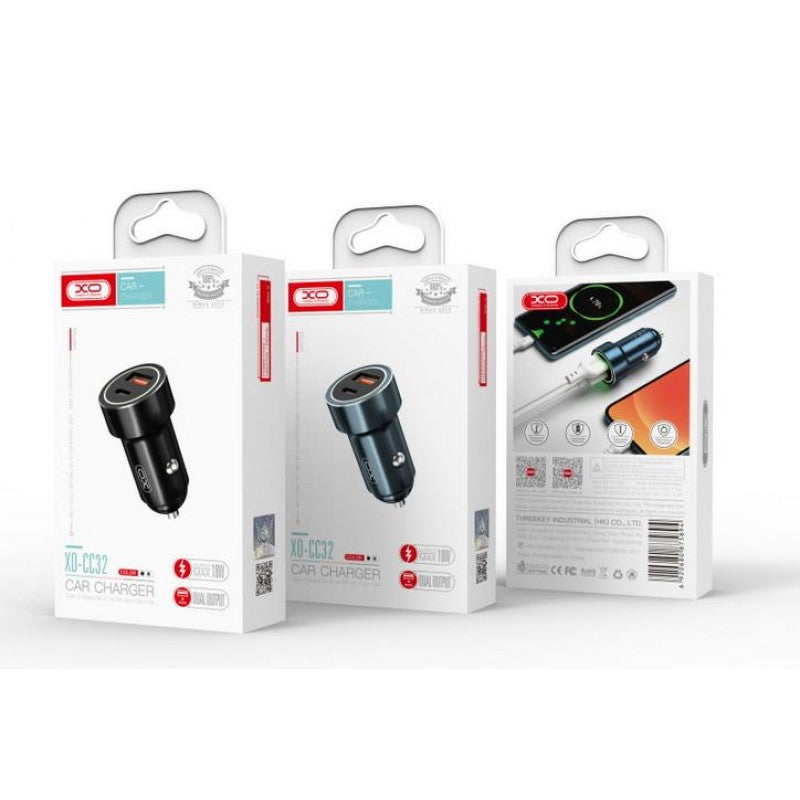 XO Φορτιστής Αυτοκινήτου CC32 3A - PD+QC3.0 20W με Θύρες: 1xUSB 1xType-C - Μαύρος - iThinksmart.gr