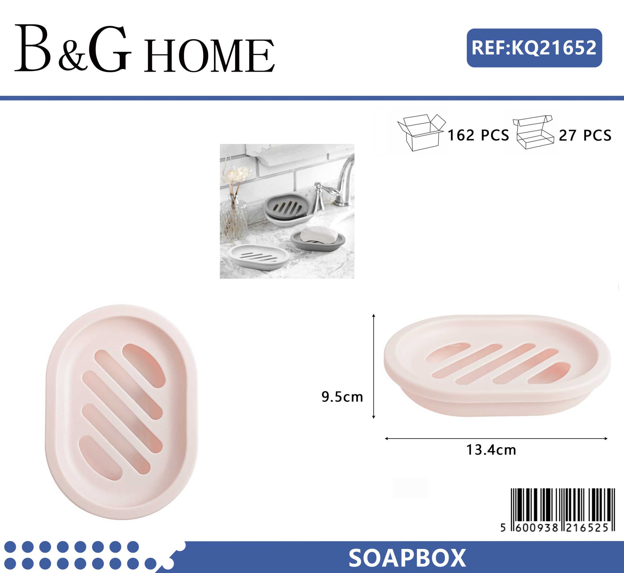 Σαπουνοθήκες μπάνιου πλαστικές σε σετ 9Χ - Light Pink - 21652