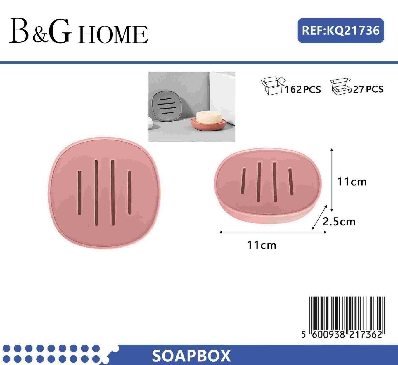 Σαπουνοθήκες μπάνιου πλαστικές σε σετ 5Χ - Pink - 21736