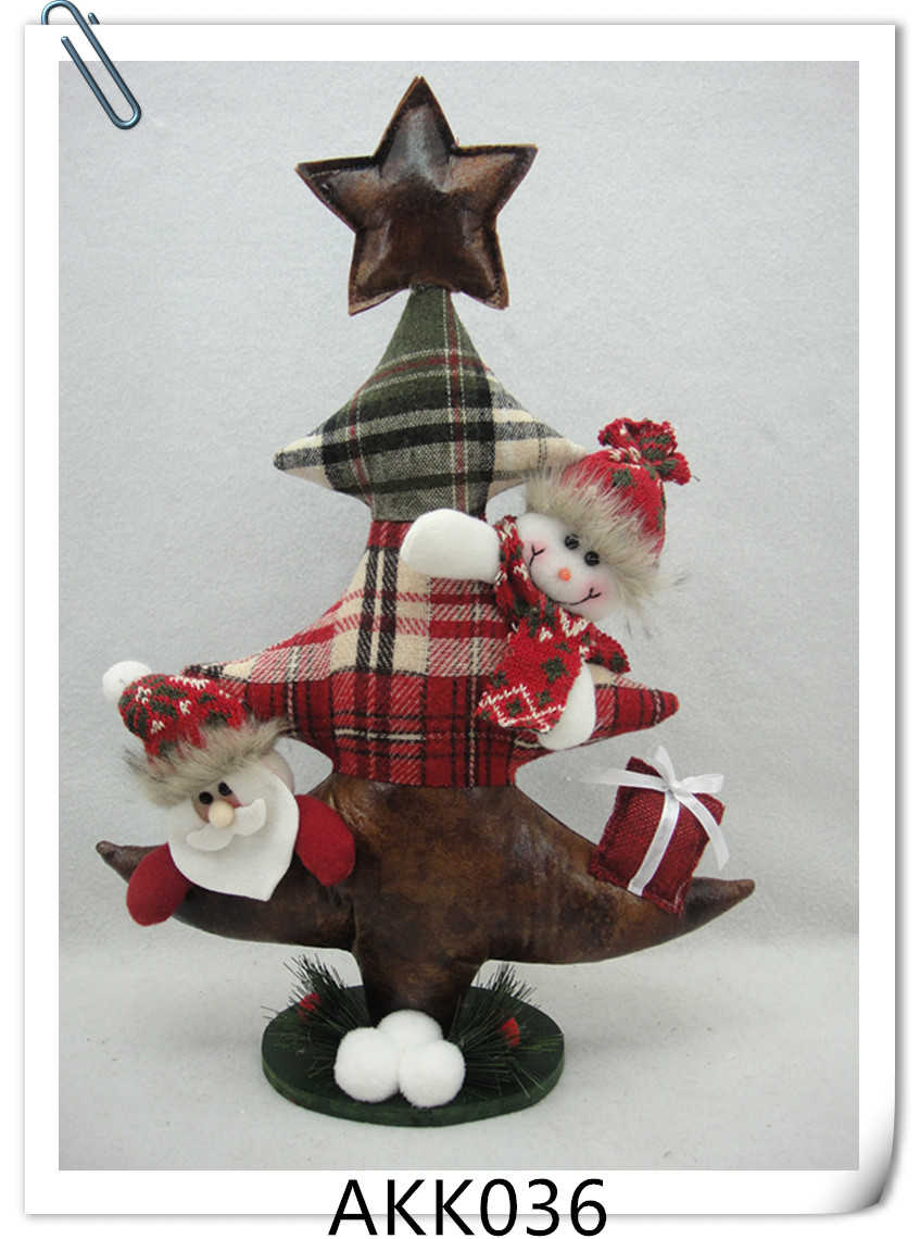 Διακοσμητικό χριστουγεννιάτικο δέντρο με λούτρινες φιγούρες - 30x42cm - 212139