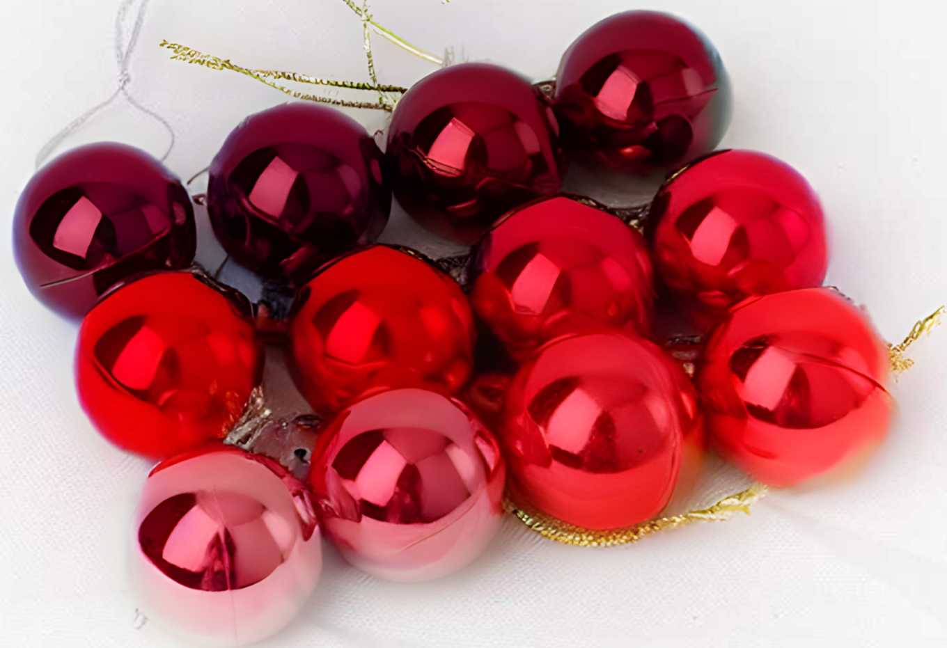 Σετ Χριστουγεννιάτικες μπάλες - 8cm - 12pcs - 326048 - Red