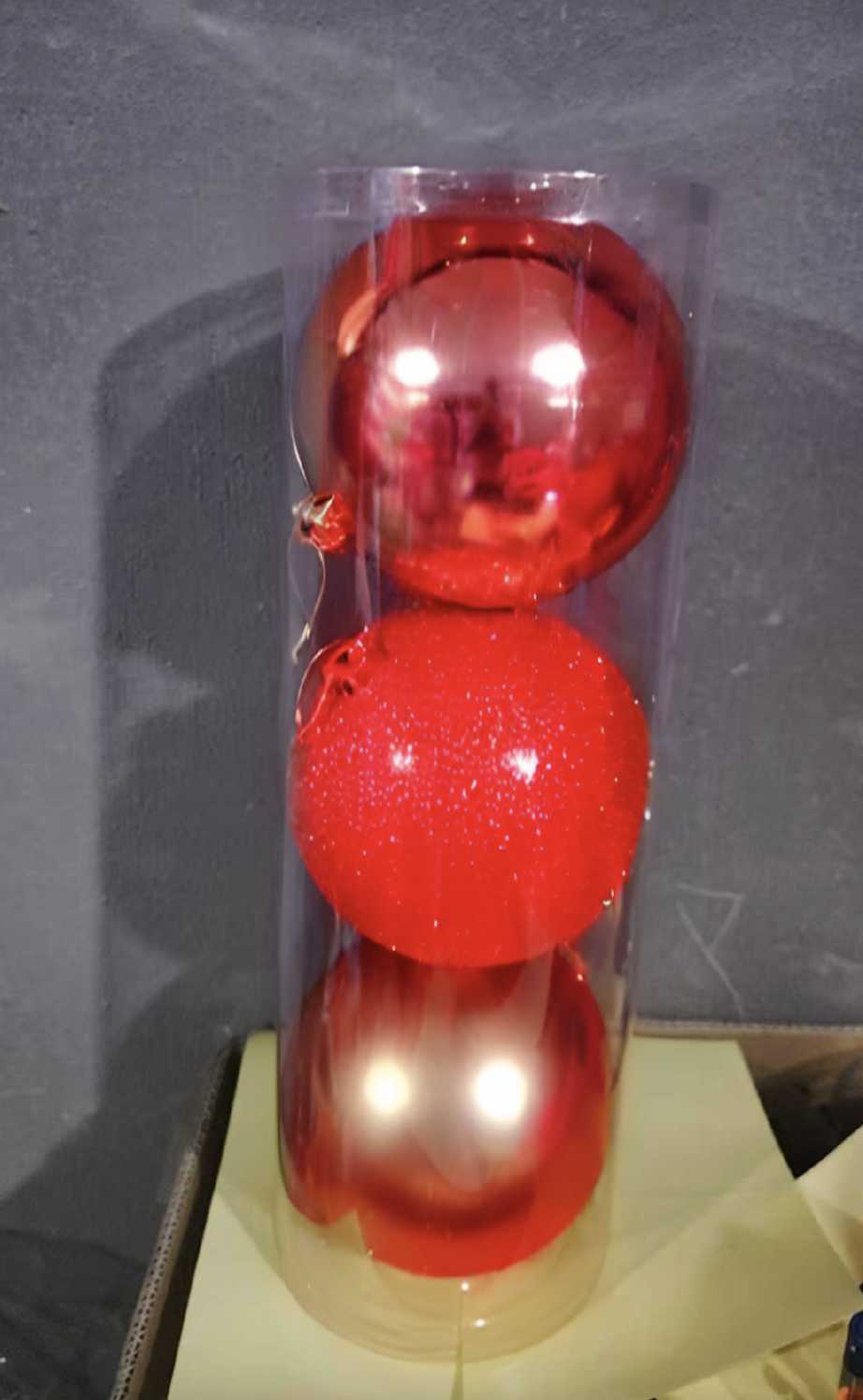 Σετ Χριστουγεννιάτικες μπάλες - 15cm - 3pcs - 326130 - Red