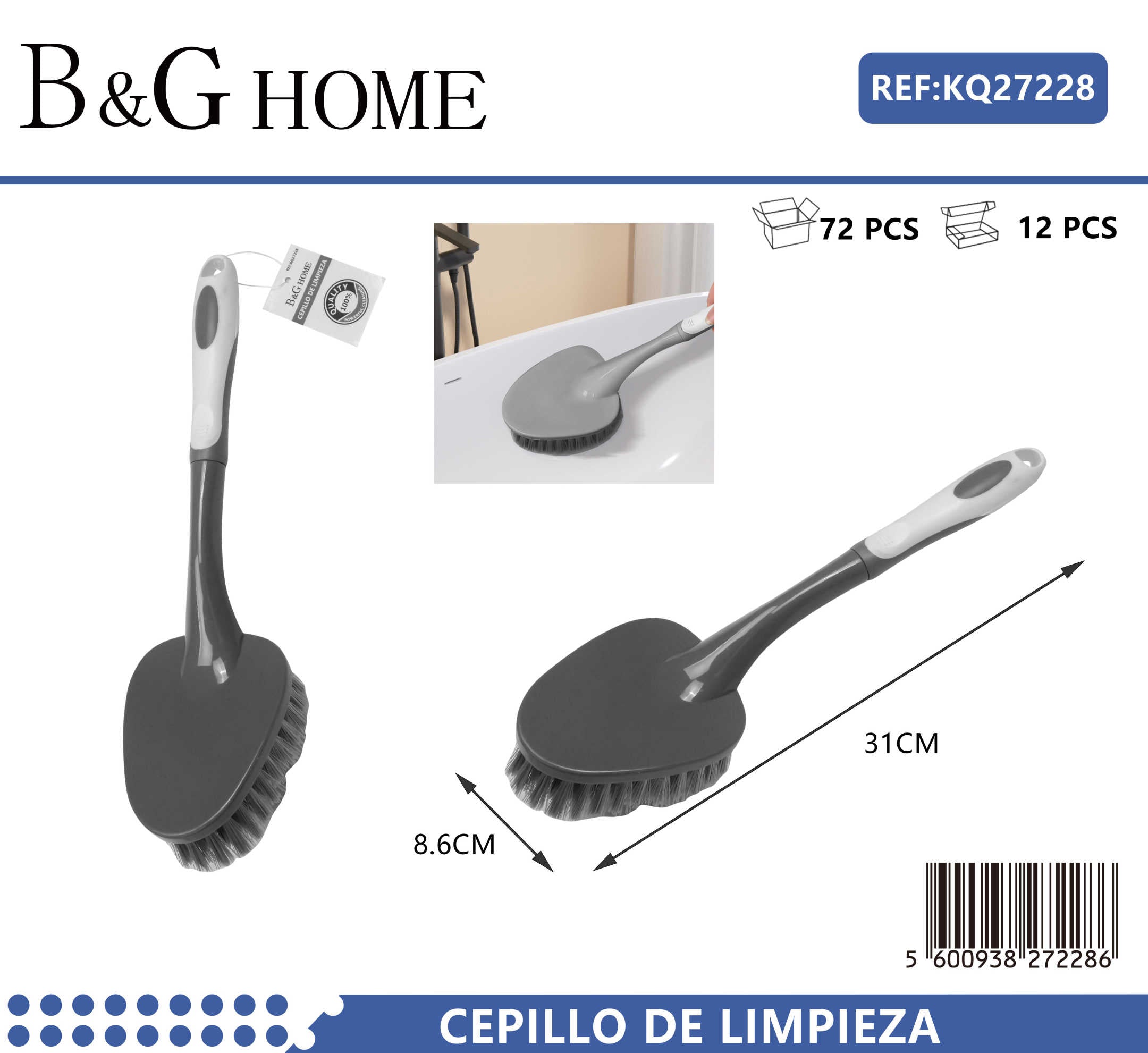 General cleaning brush with handle - 27228