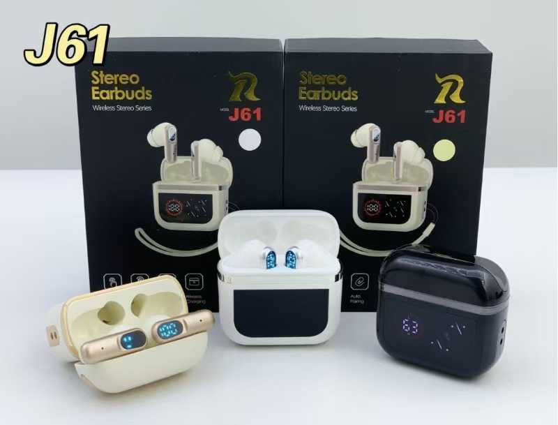 Ασύρματα ακουστικά Bluetooth με ψηφιακή οθόνη & θήκη φόρτισης - J61 - 814031 - Black