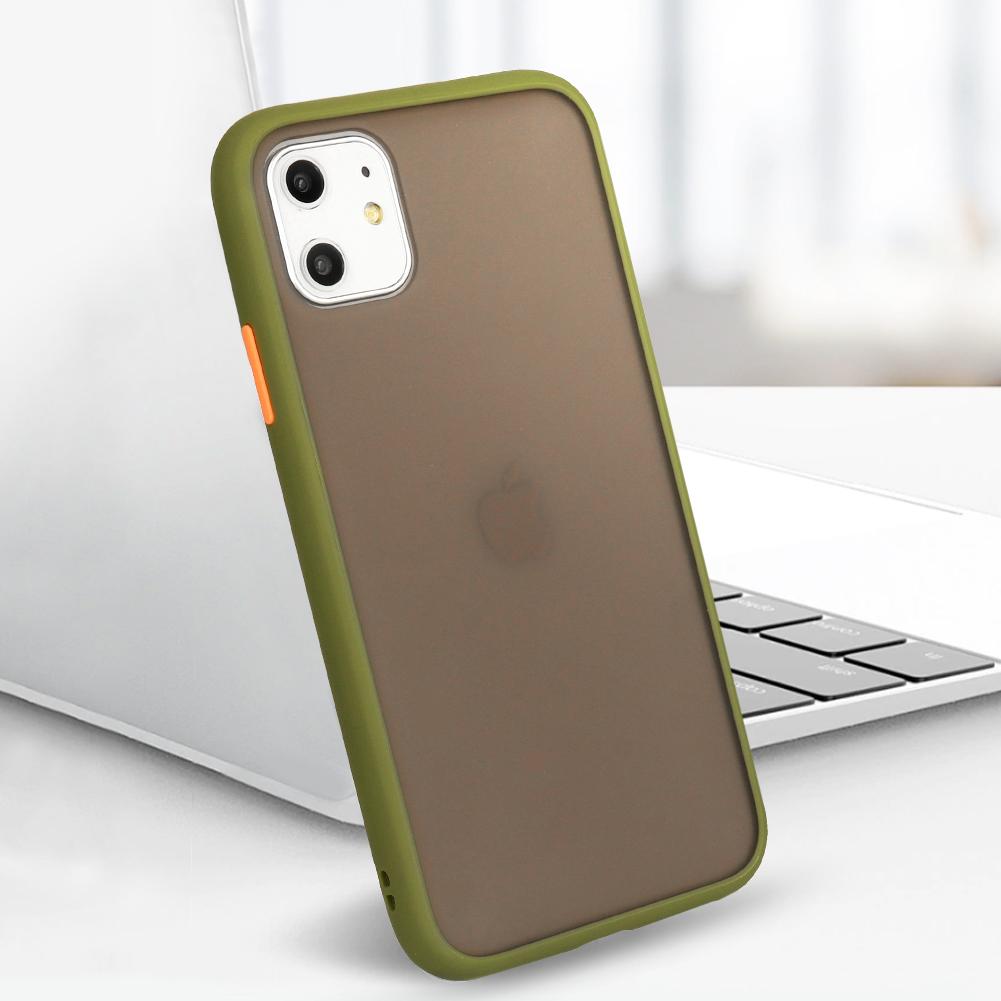 Θήκη iPhone 11 - Vennus Color Button - Λαδί / Πορτοκαλί Κουμπιά - iThinksmart.gr