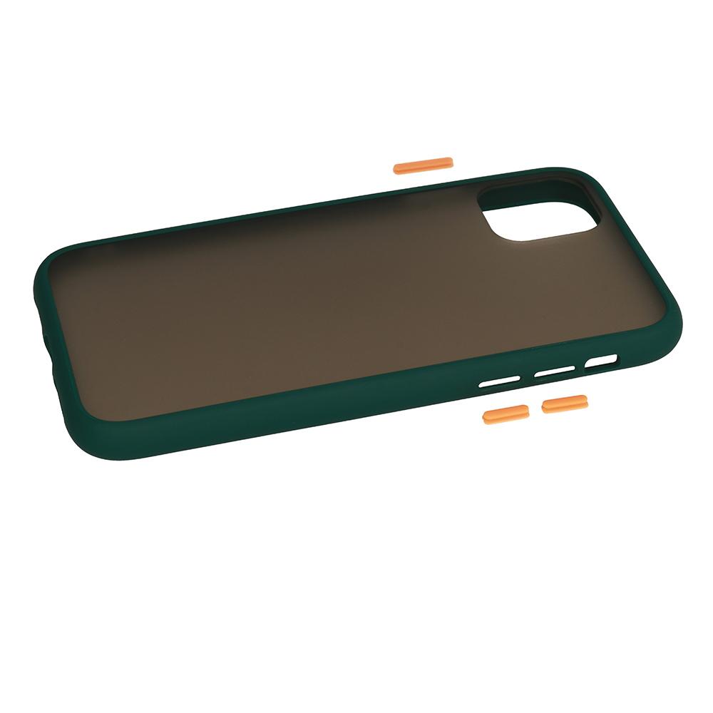 Θήκη iPhone 11 - Vennus Color Button - Σκούρο Πράσινο / Πορτοκαλί Κουμπιά - iThinksmart.gr