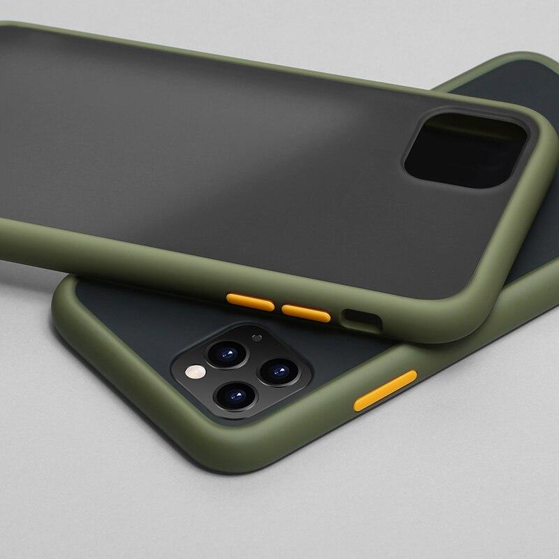 Θήκη iPhone 11 Pro - Vennus Color Button - Λαδί / Πορτοκαλί Κουμπιά - iThinksmart.gr