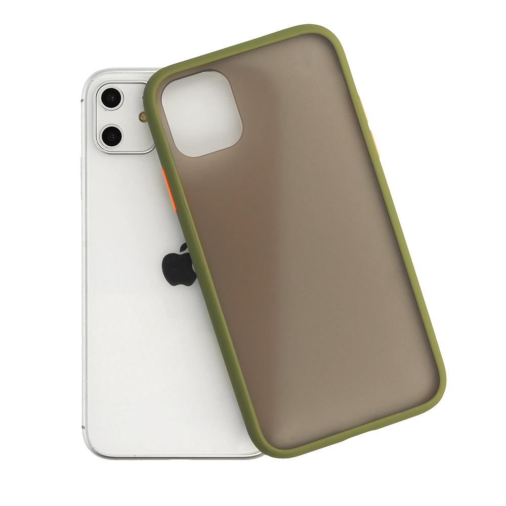 Θήκη iPhone 11 Pro - Vennus Color Button - Λαδί / Πορτοκαλί Κουμπιά - iThinksmart.gr