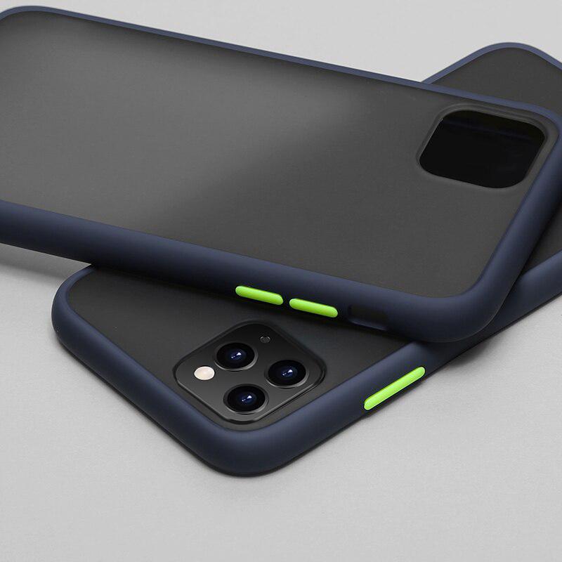 Θήκη iPhone 11 Pro - Vennus Color Button - Σκούρο Μπλέ / Πράσινα Κουμπιά - iThinksmart.gr