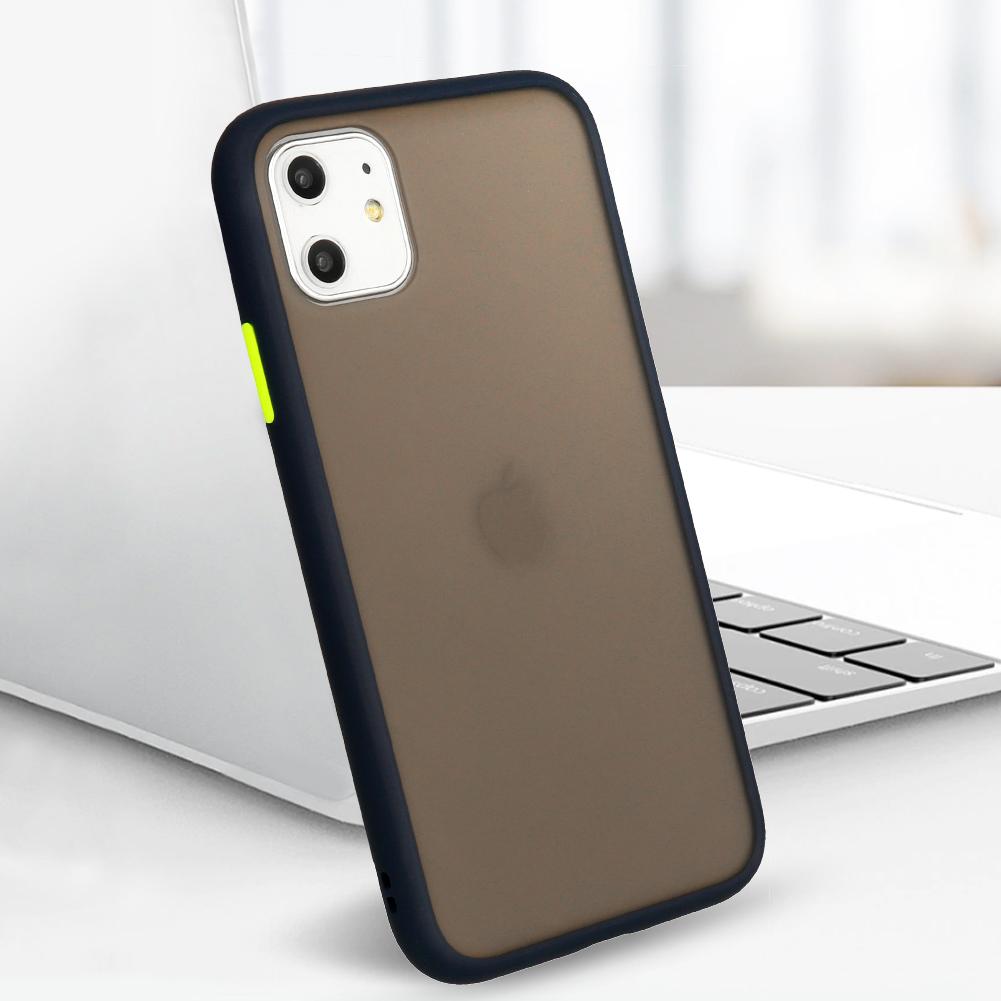 Θήκη iPhone 11 Pro - Vennus Color Button - Σκούρο Μπλέ / Πράσινα Κουμπιά - iThinksmart.gr