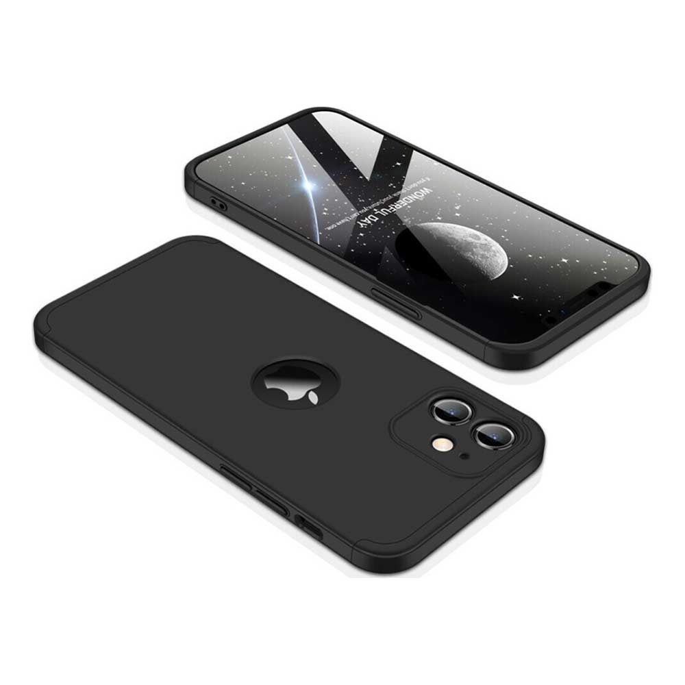 Θήκη iPhone 12 - GKK 360 Full Cover - Μαύρο (+Δώρο Τζαμάκι Οθόνης) - iThinksmart.gr