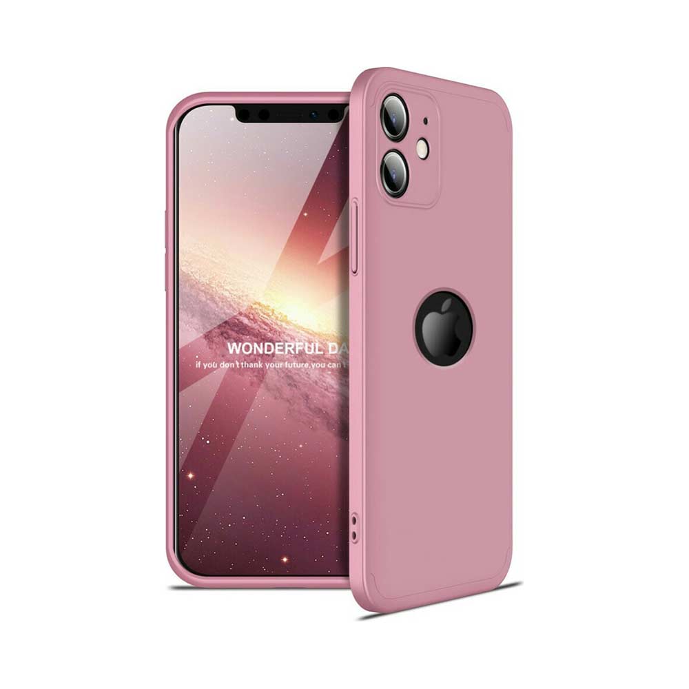 Θήκη iPhone 12 - GKK 360 Full Cover - Ροζ (+Δώρο Τζαμάκι Οθόνης) - iThinksmart.gr