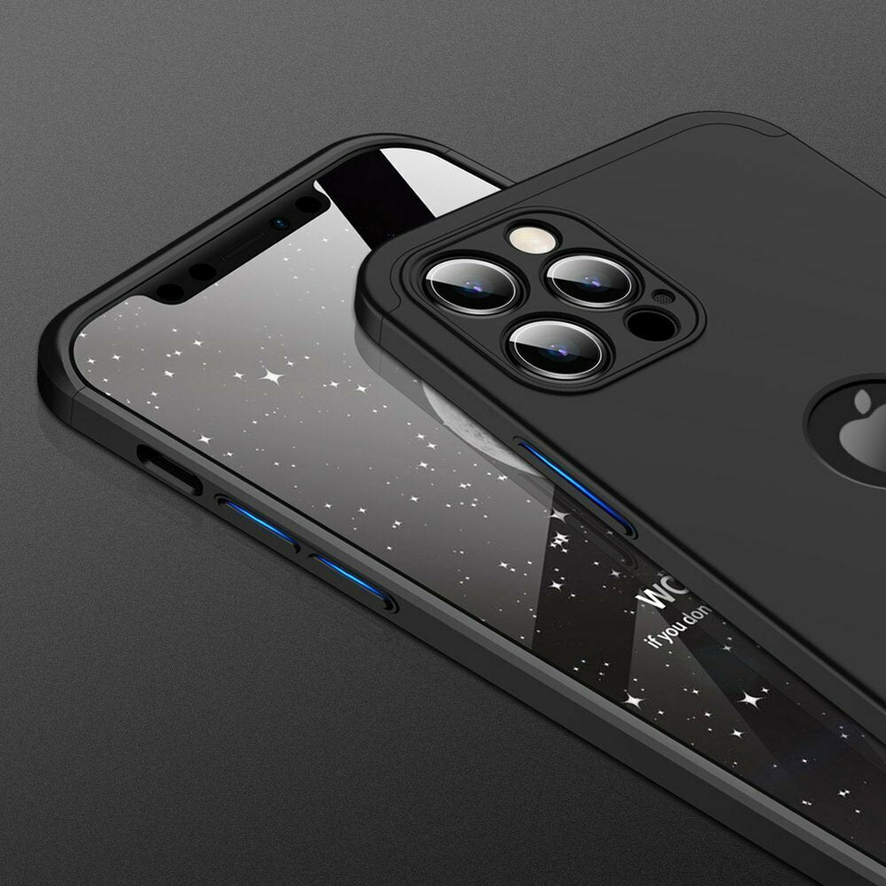 Θήκη iPhone 12 Pro - GKK 360 Full Cover - Μαύρο (+Δώρο Τζαμάκι Οθόνης) - iThinksmart.gr