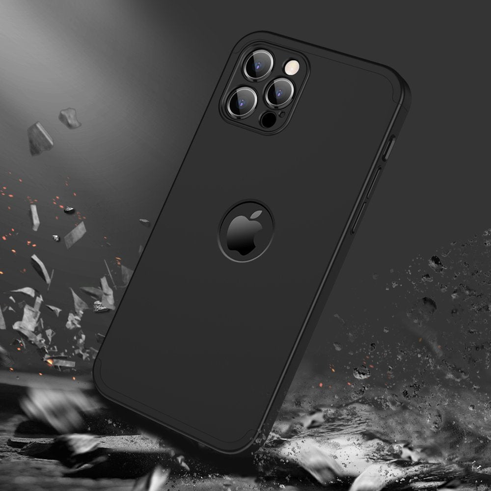 Θήκη iPhone 12 Pro - GKK 360 Full Cover - Μαύρο (+Δώρο Τζαμάκι Οθόνης) - iThinksmart.gr