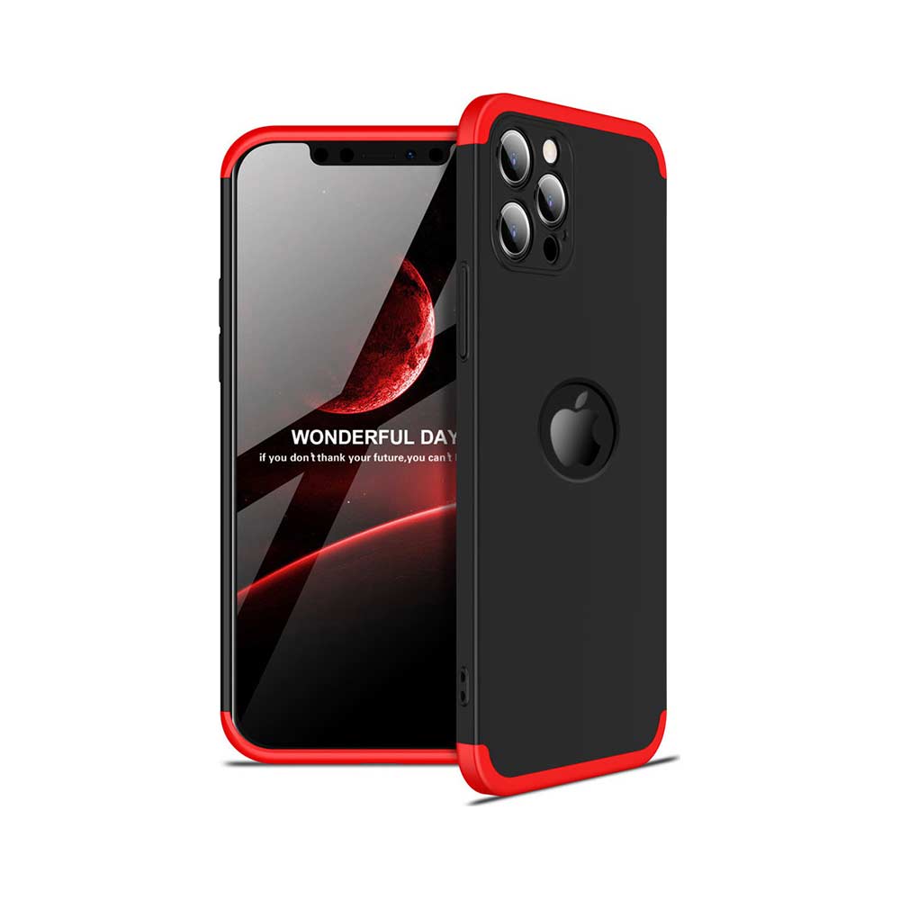 Θήκη iPhone 12 Pro Max - GKK 360 Full Cover - Μαύρο / Κόκκινο (+Δώρο Τζαμάκι Οθόνης) - iThinksmart.gr