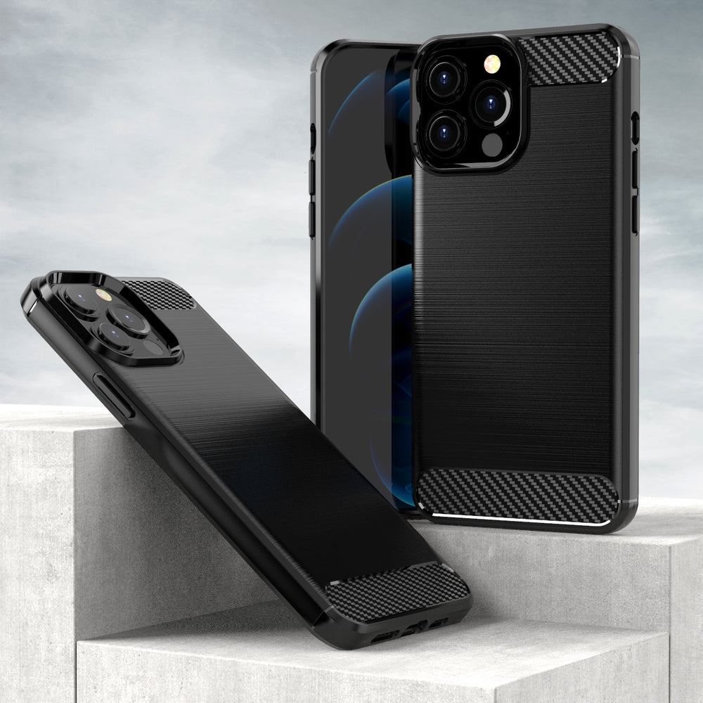 Θήκη iPhone 13 Pro Σιλικόνης OEM με Carbon Σχέδιο - Μαύρο - iThinksmart.gr