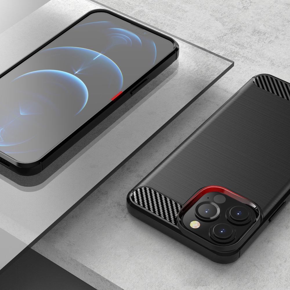 Θήκη iPhone 13 Pro Σιλικόνης OEM με Carbon Σχέδιο - Μαύρο - iThinksmart.gr