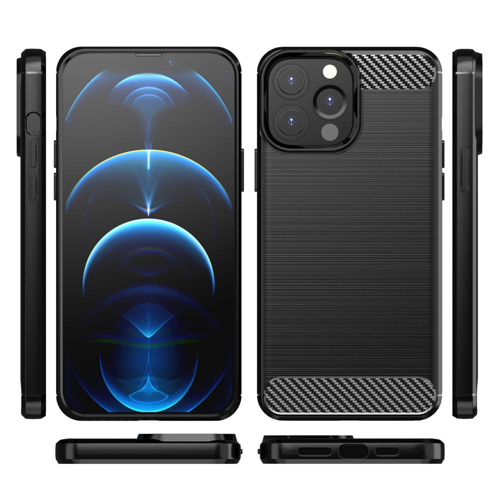 Θήκη iPhone 13 Pro Σιλικόνης OEM με Carbon Σχέδιο - Μαύρο - iThinksmart.gr