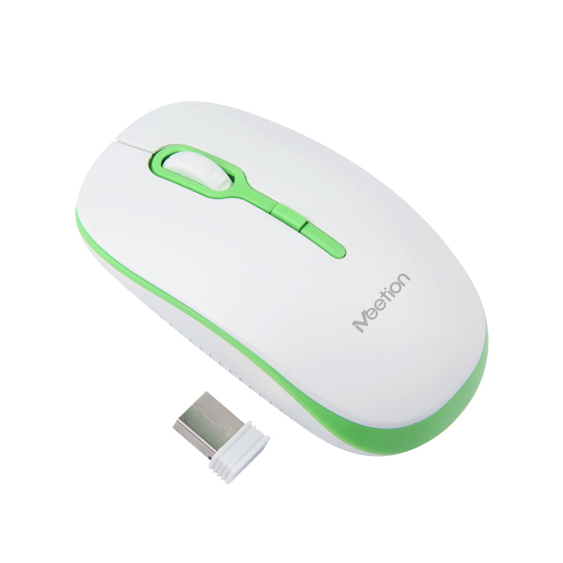 Meetion MT-R547 2.4G Wireless Mouse / White + Green