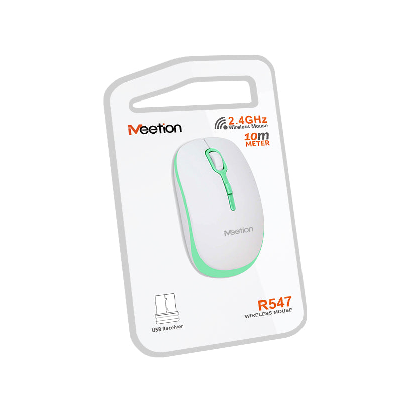 Meetion MT-R547 2.4G Wireless Mouse / White + Green