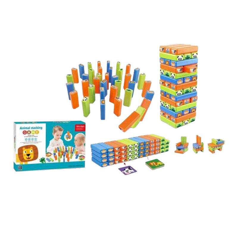Jenga game with animals - 1011A - 007872
