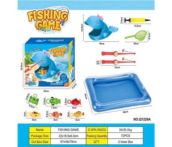 Fishing toy with mini inflatable pool - Q1229A - 976005