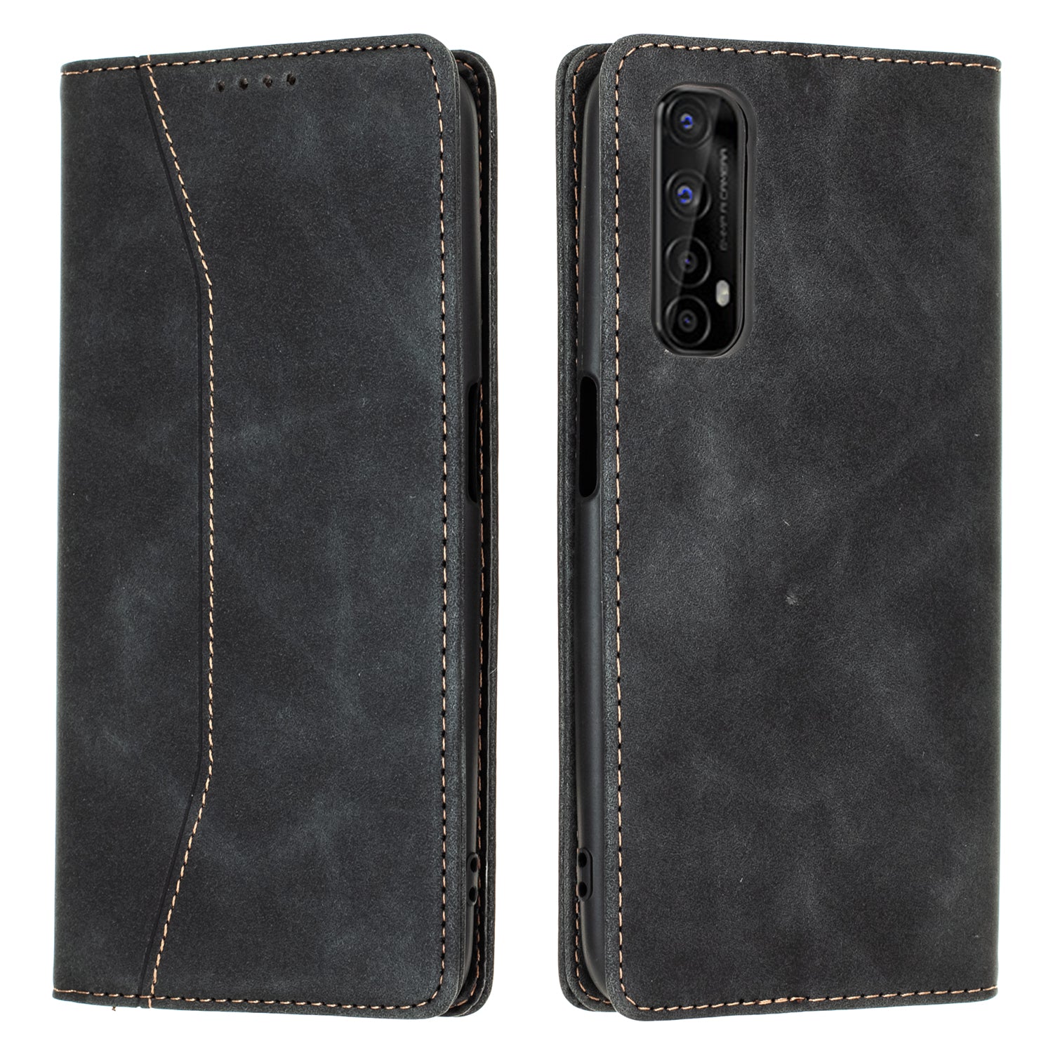 Bodycell Book Case Pu Leather For Realme 7 4G Black