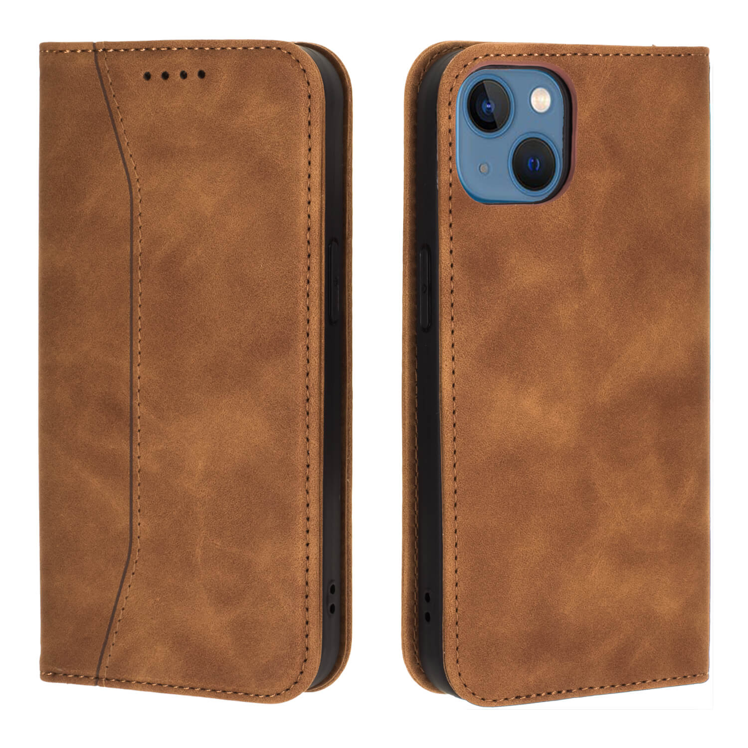 Bodycell Book Case Pu Leather For IPHONE 13 6.1" Brown