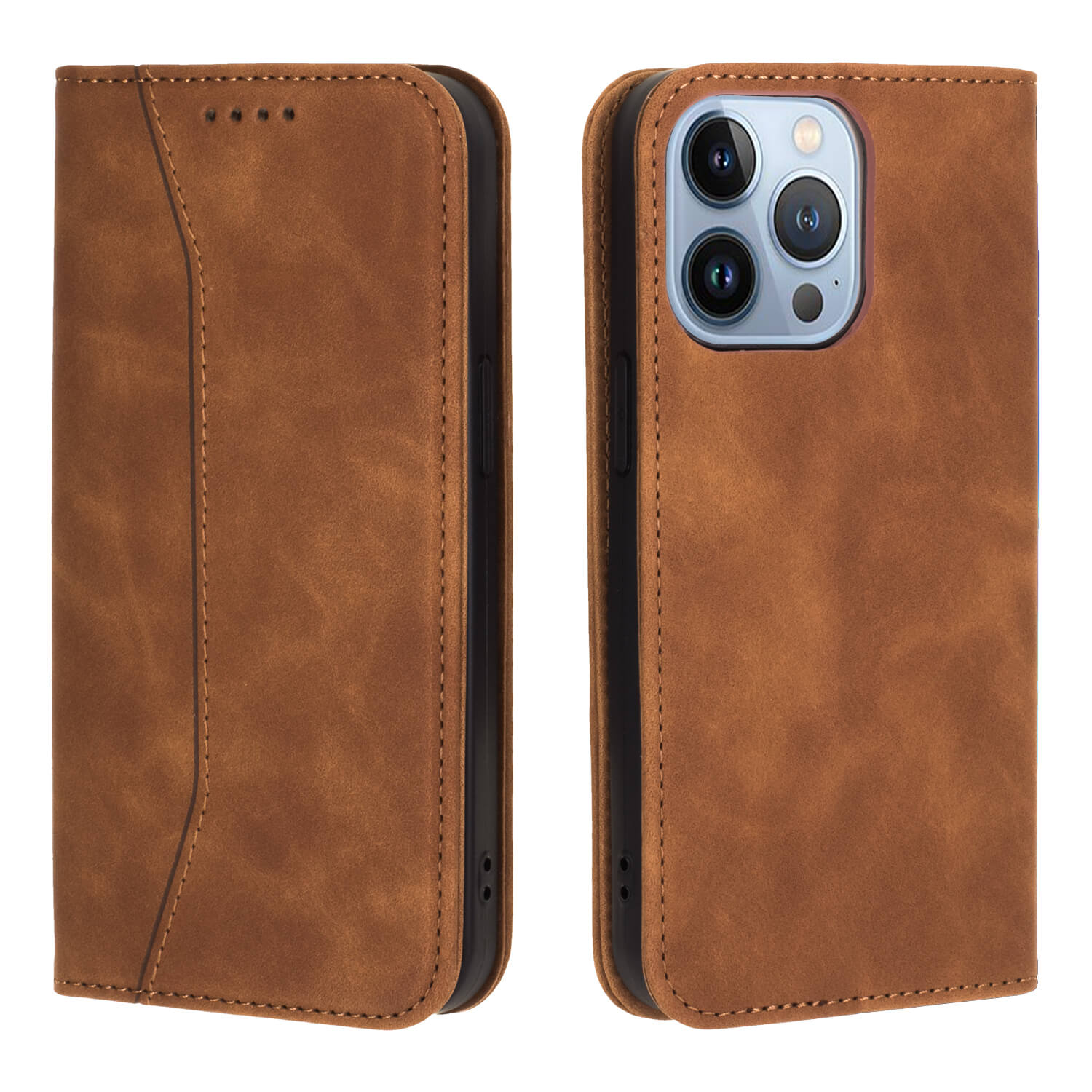 Bodycell Book Case Pu Leather For IPHONE 13 Pro 6.1" Brown