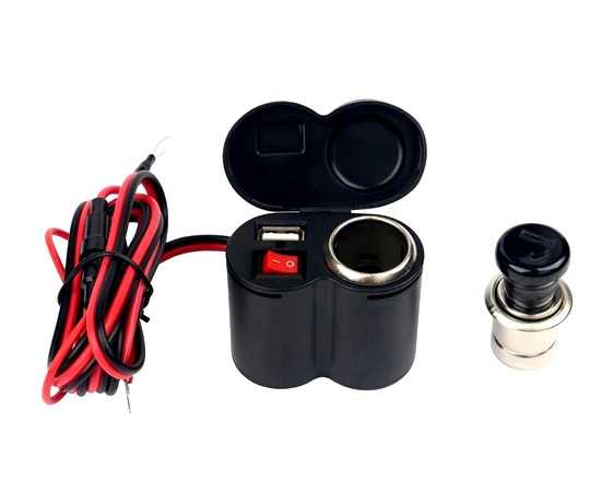 Motorcycle USB charger with cigarette lighter - 3303104/2 - 310561