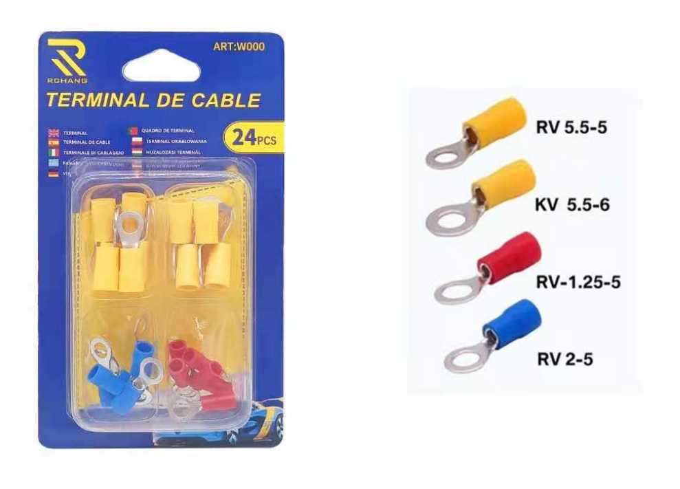 Insulated Hole Wire Terminal Set - 24pcs - 105905