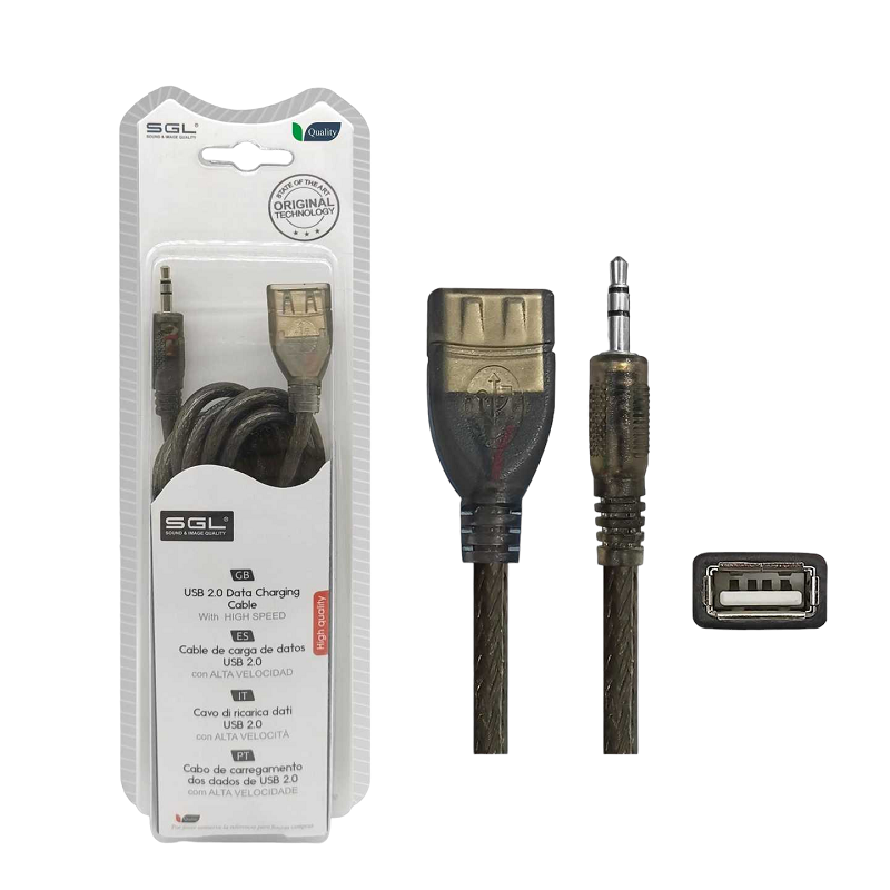 Adapter cable - 16S01 - USB A female/Jack 3.5mm male - 1.5m - 097848
