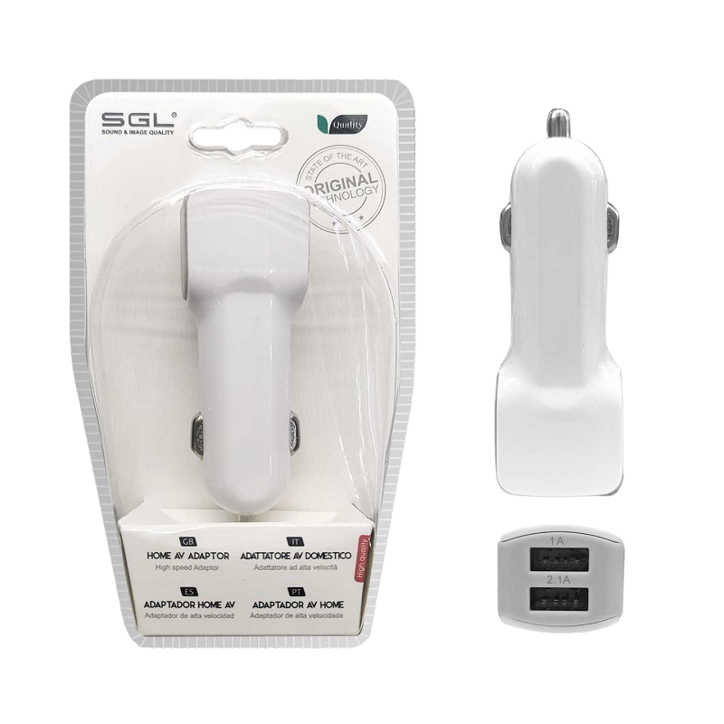 Car lighter charger with 2 USB ports - V2 - 099729