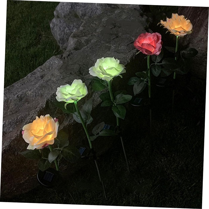 Φωτιζόμενα διακοσμητικά λουλούδια LED με ηλιακό πάνελ - 2pcs - 150340 - White
