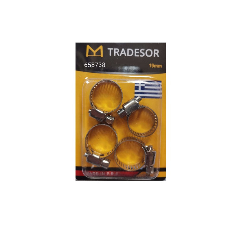 Set of pipe clamps - 4pcs - 19mm - 658738