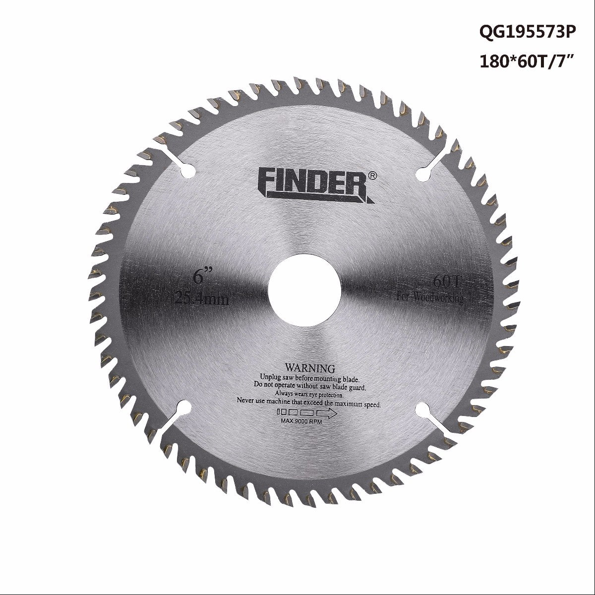 Δίσκος κοπής ξύλου - TCT - 7"" - Φ180 - 60T - Finder - 195573