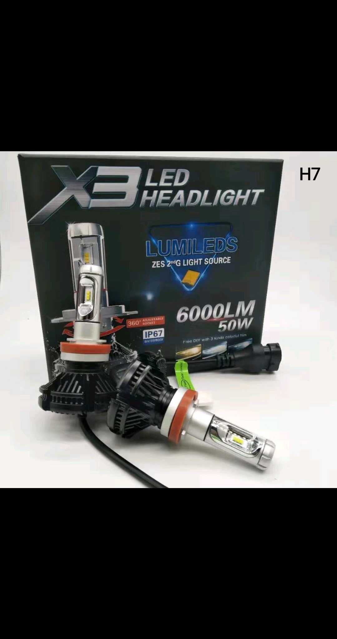 LED bulbs - X3 - H7 - 6000lm - 50W - 005655