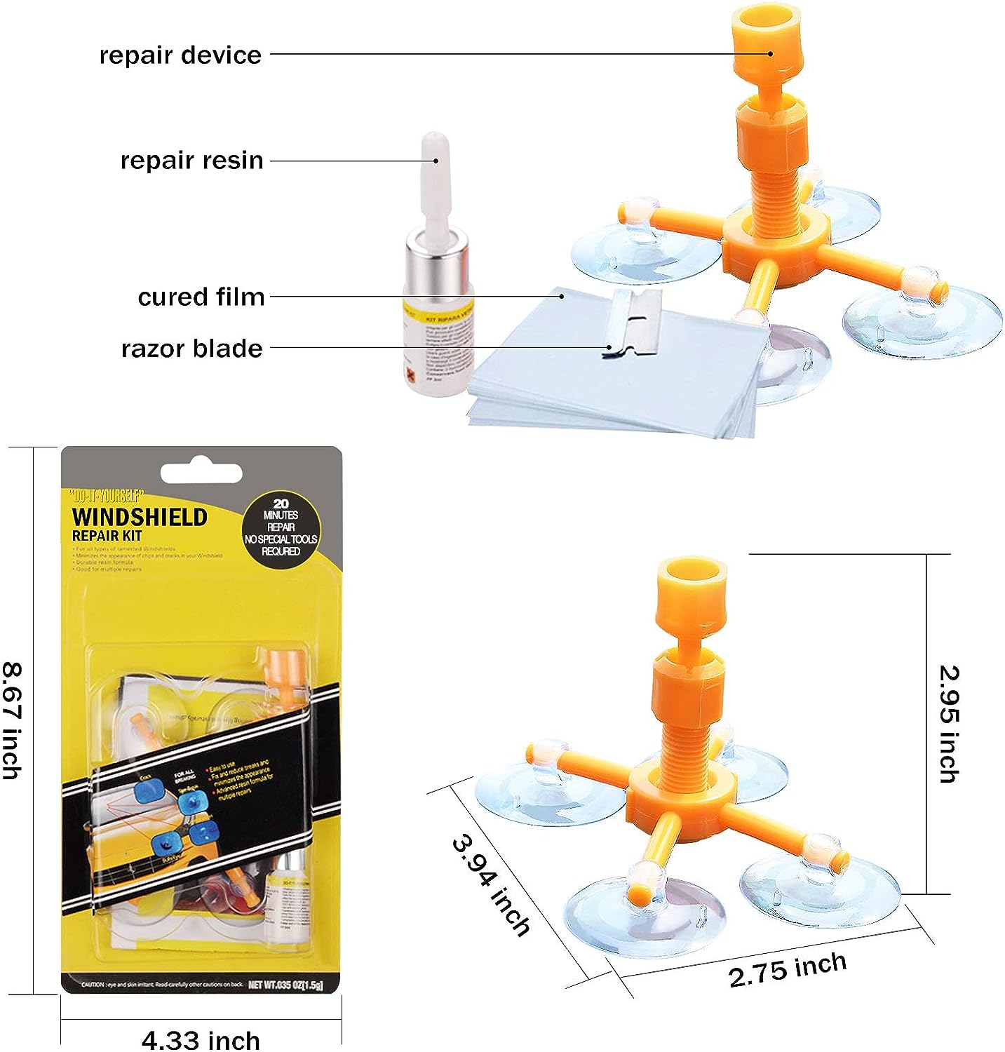 Windshield glass repair kit - 1630102 - 160775
