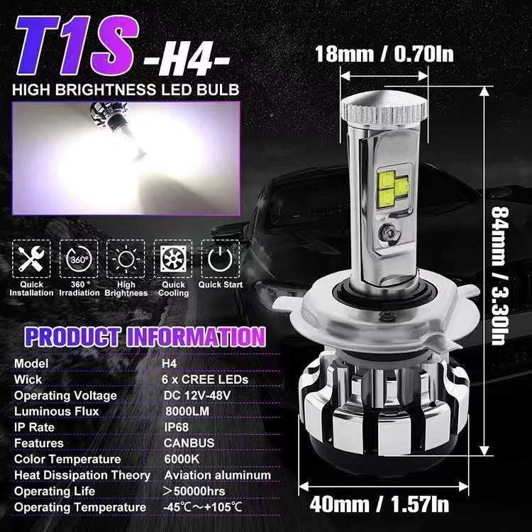 LED bulbs - T1S - H4 - Canbus - 007506