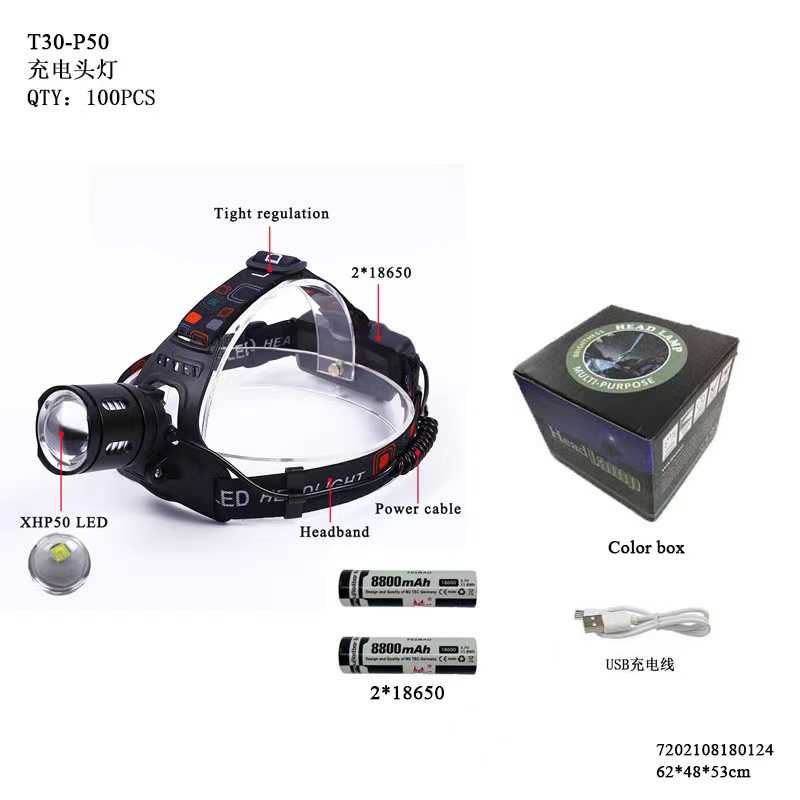 Φακός κεφαλής LED – Headlamp - T30-P50 - 180124