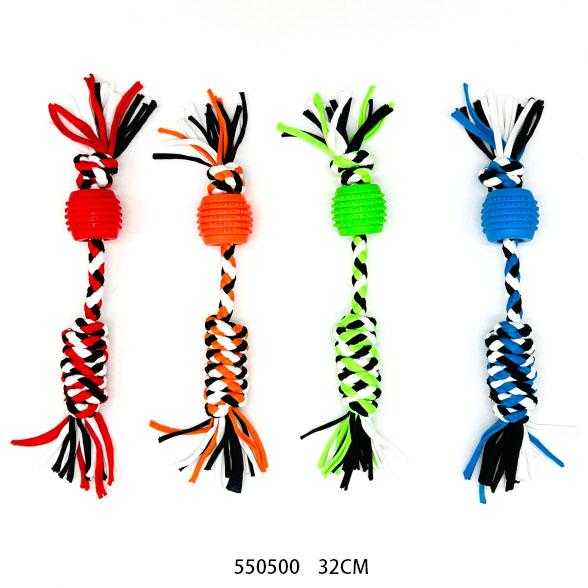 Rope dog toy with ball - 32cm - 550500