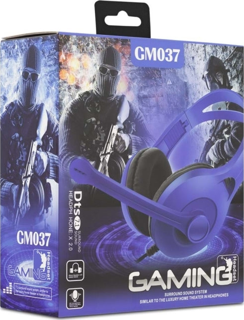 OEM Gaming Headset GM-037 with 1x3.5mm plug - Blue