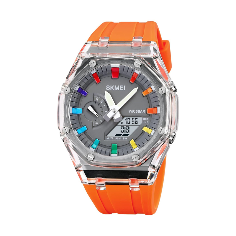 Ψηφιακό/αναλογικό ρολόι χειρός – Skmei - 2100 - Orange